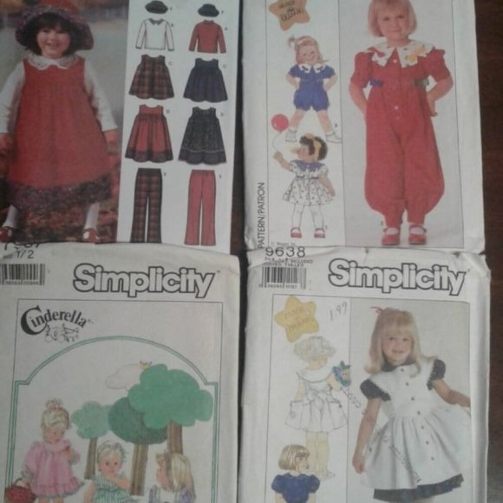 Simplicity Girls 1/2 - 6X Sewing Patterns Cut Dress Pinafore Romper DIY